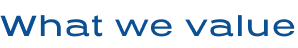 What we value